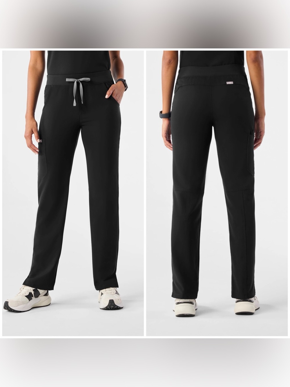 Figs Kade Cargo Black Scrub Trousers (Size XS/T)
